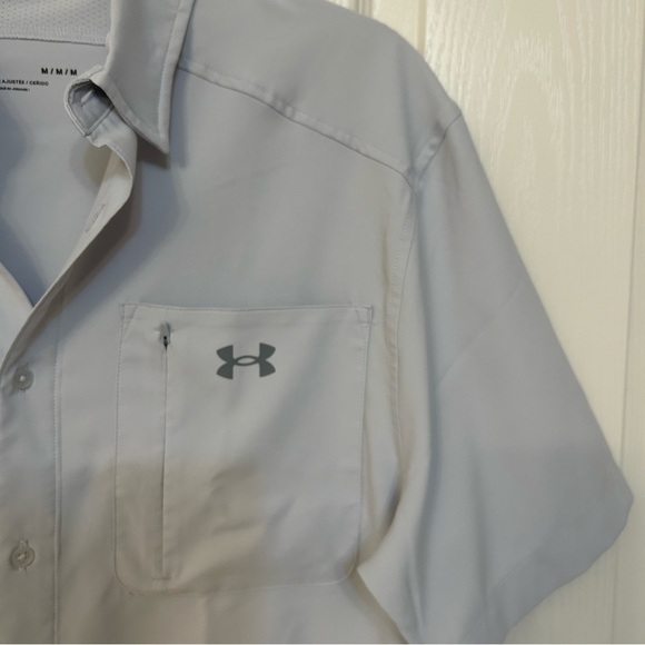 Under Armour UPF 30 Drift Tide 2.0 Fitted Performance Button-Down Shirt HaloGray - Picture 5 of 9